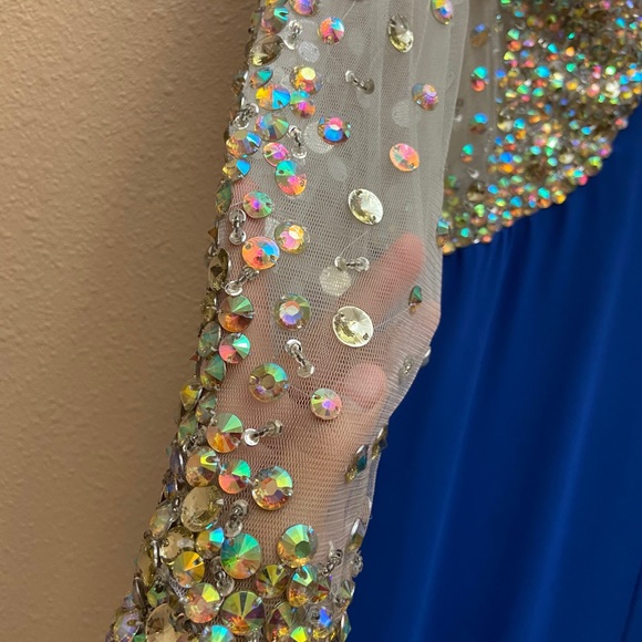 Blue Iridescent Crystal Gown - Picture 7 of 10